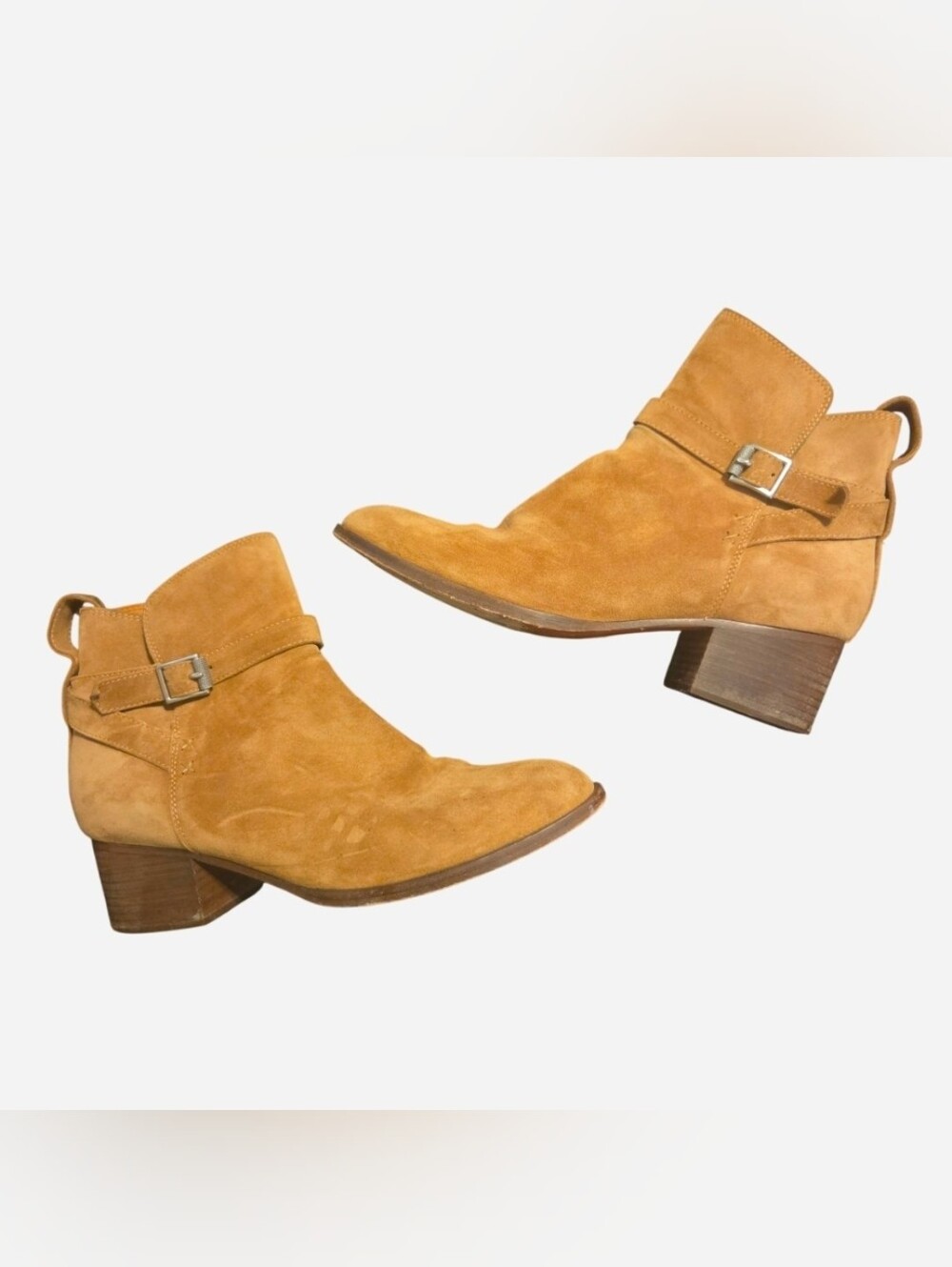 rag & bone Suede Leather Ankle Booties in Camel Brown
